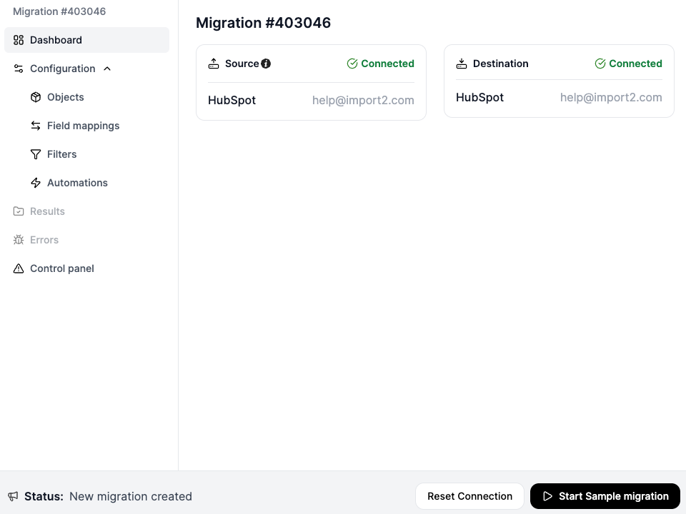 Free sample migration